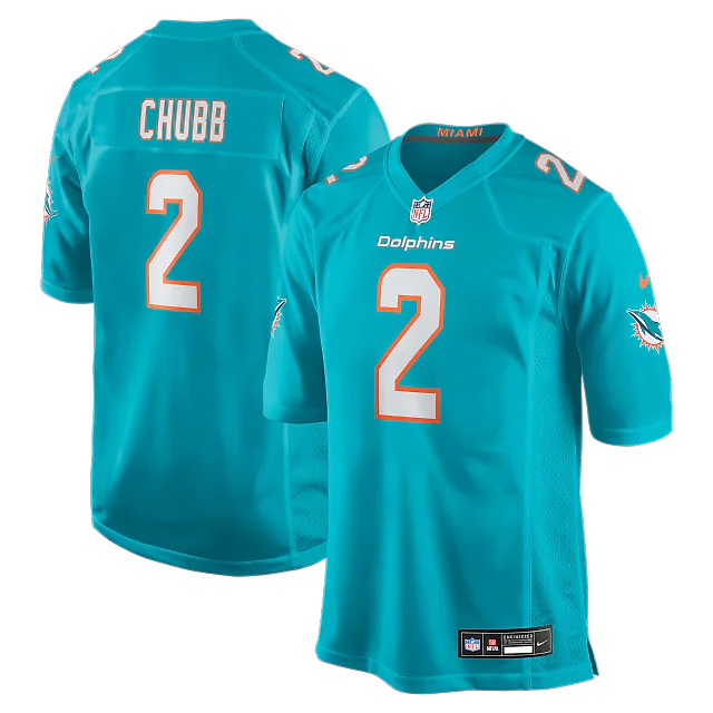 Zennovawear Bradley Chubb Miami Dolphins Game Player Jersey - Aqua