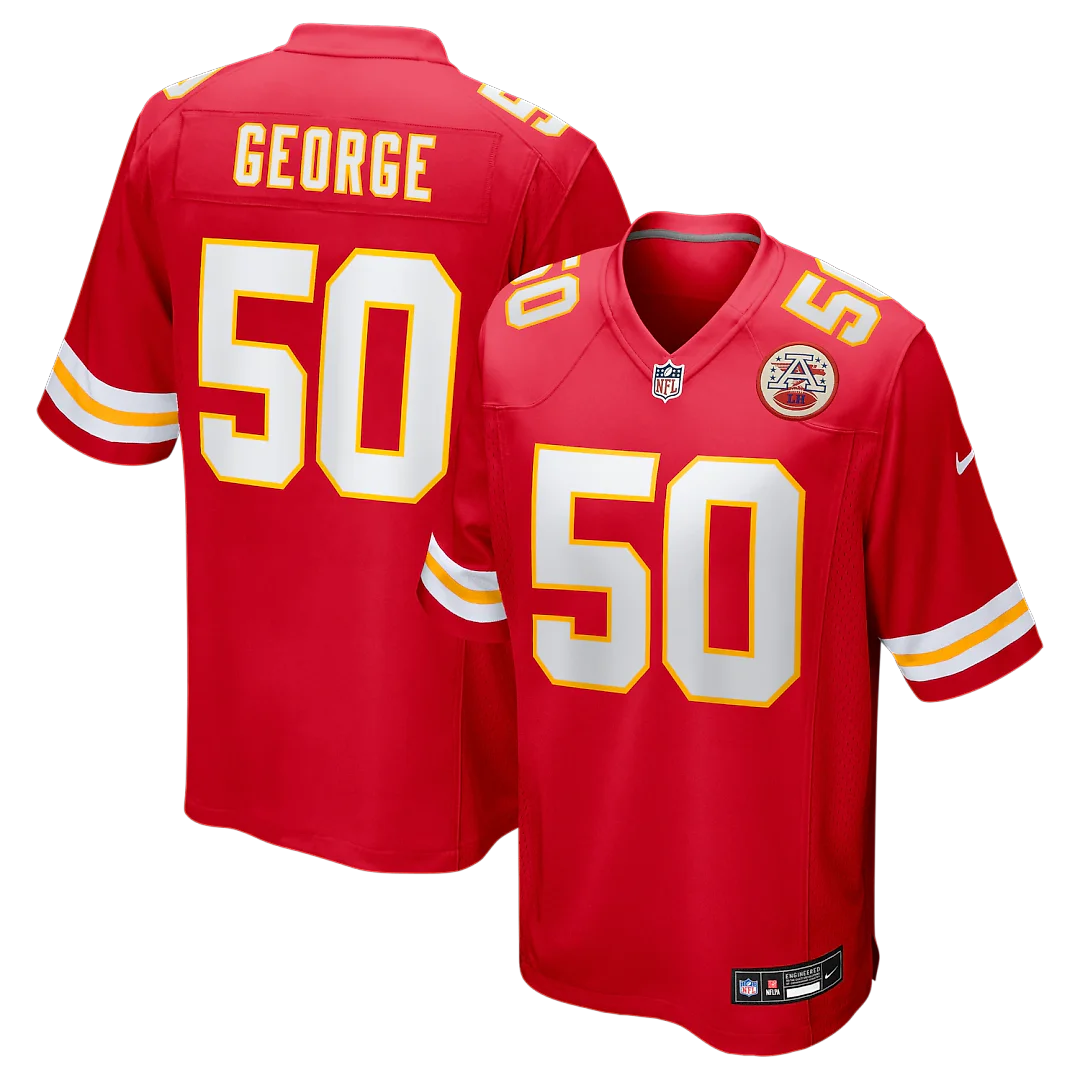 Zennovawear Brandon George Kansas City Chiefs Team Game Jersey - Red