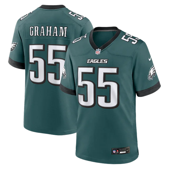 Zennovawear Brandon Graham Philadelphia Eagles Team Game Jersey - Midnight Green