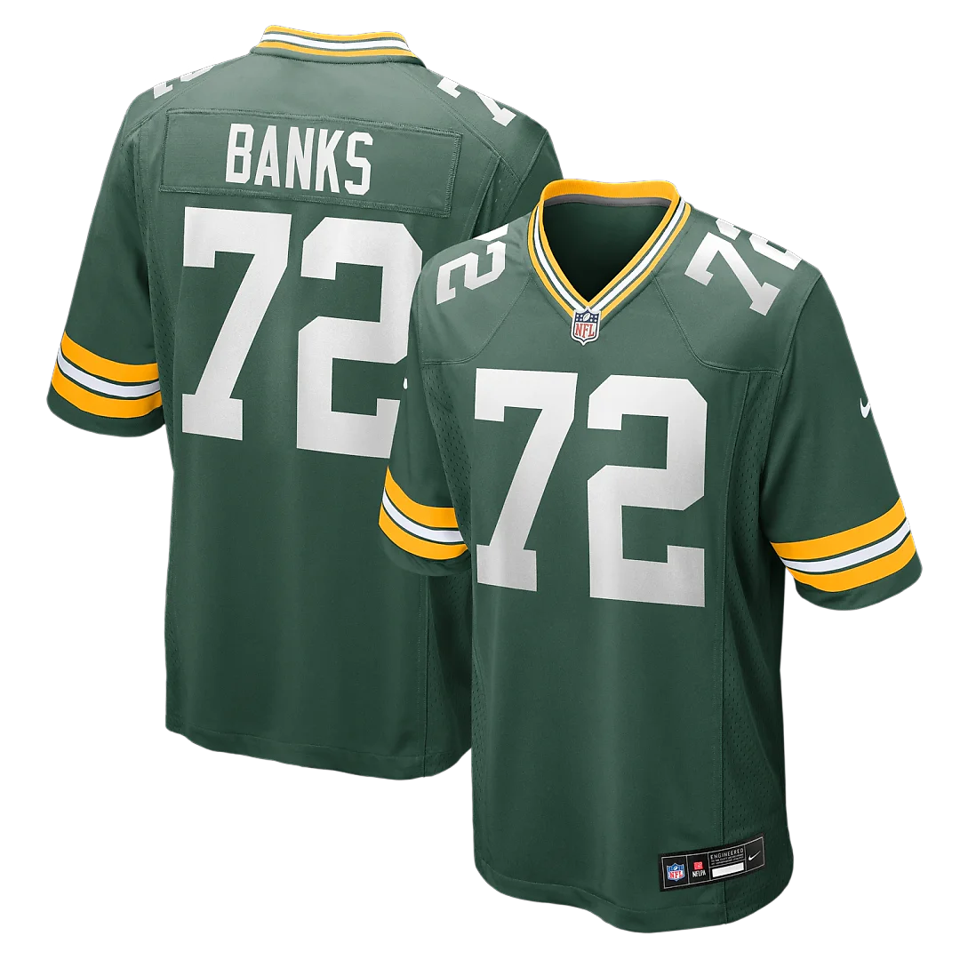 Zennovawear Brant Banks Green Bay Packers Team Game Jersey - Green
