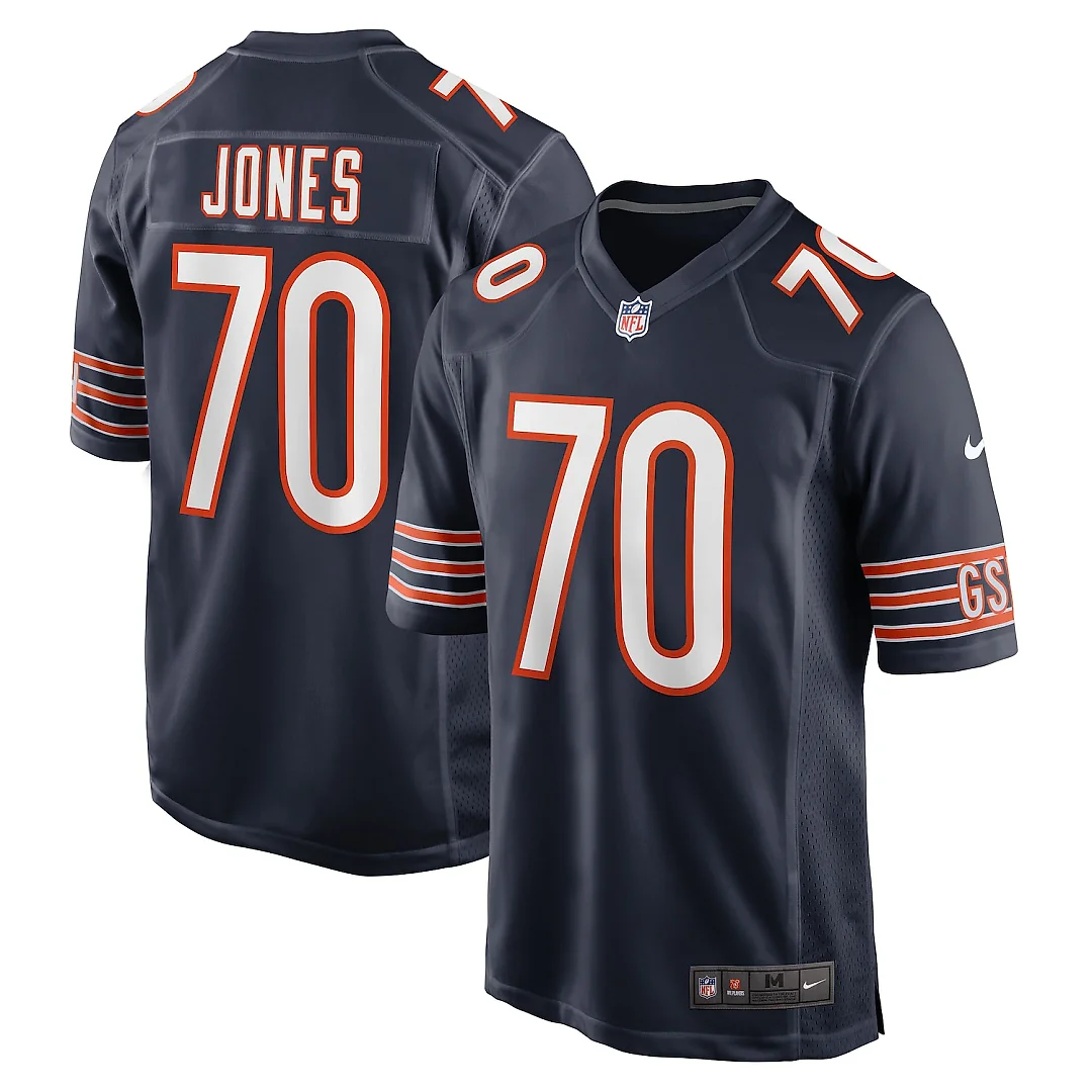 Zennovawear Braxton Jones Chicago Bears Game Player Jersey - Navy