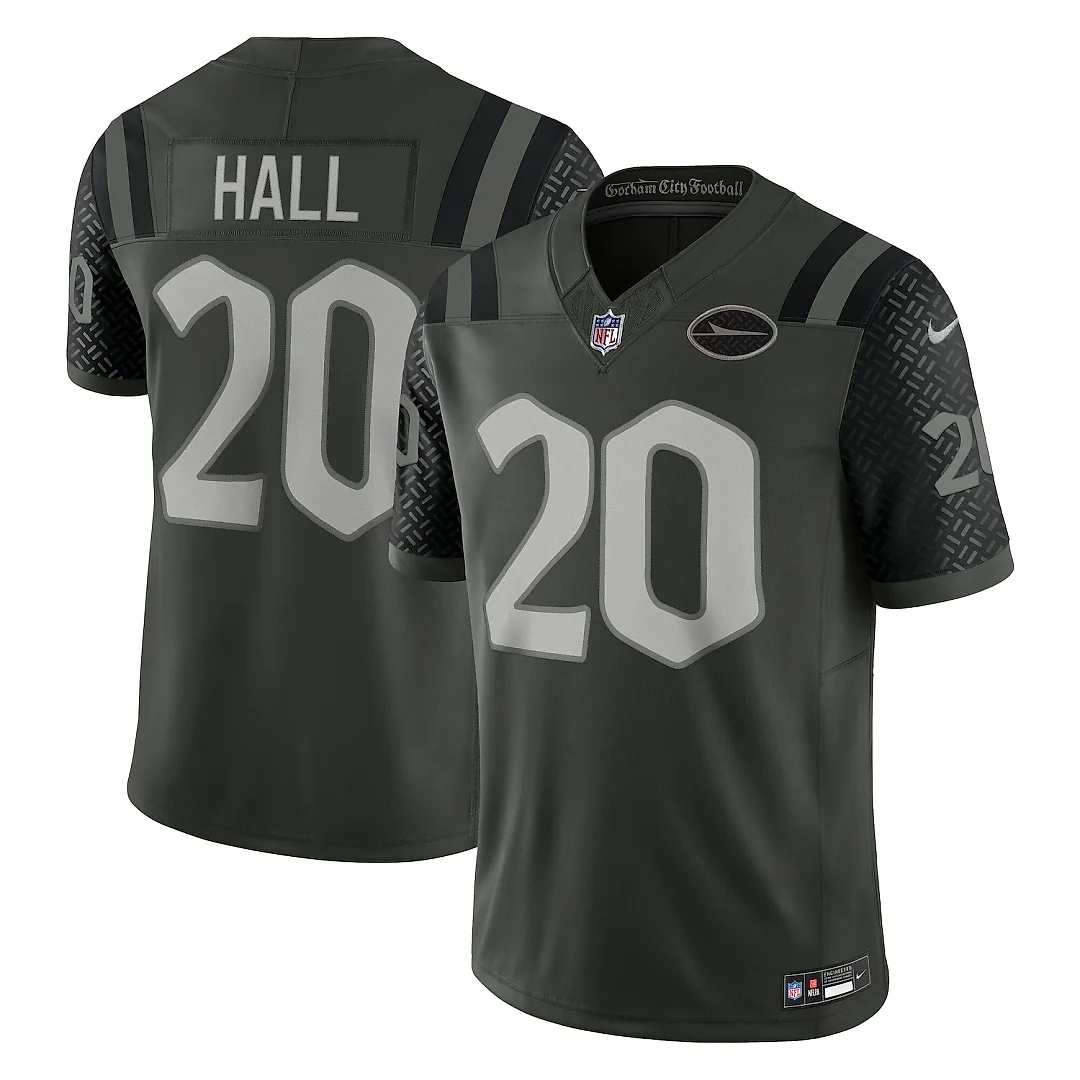 Zennovawear Breece Hall New York Jets 2025 Rivalries Collection Stitched Limited Jersey - Gotham Green