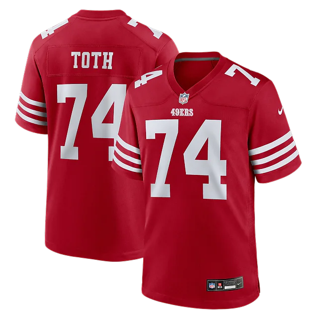 Zennovawear Brett Toth San Francisco 49ers Team Game Jersey - Scarlet