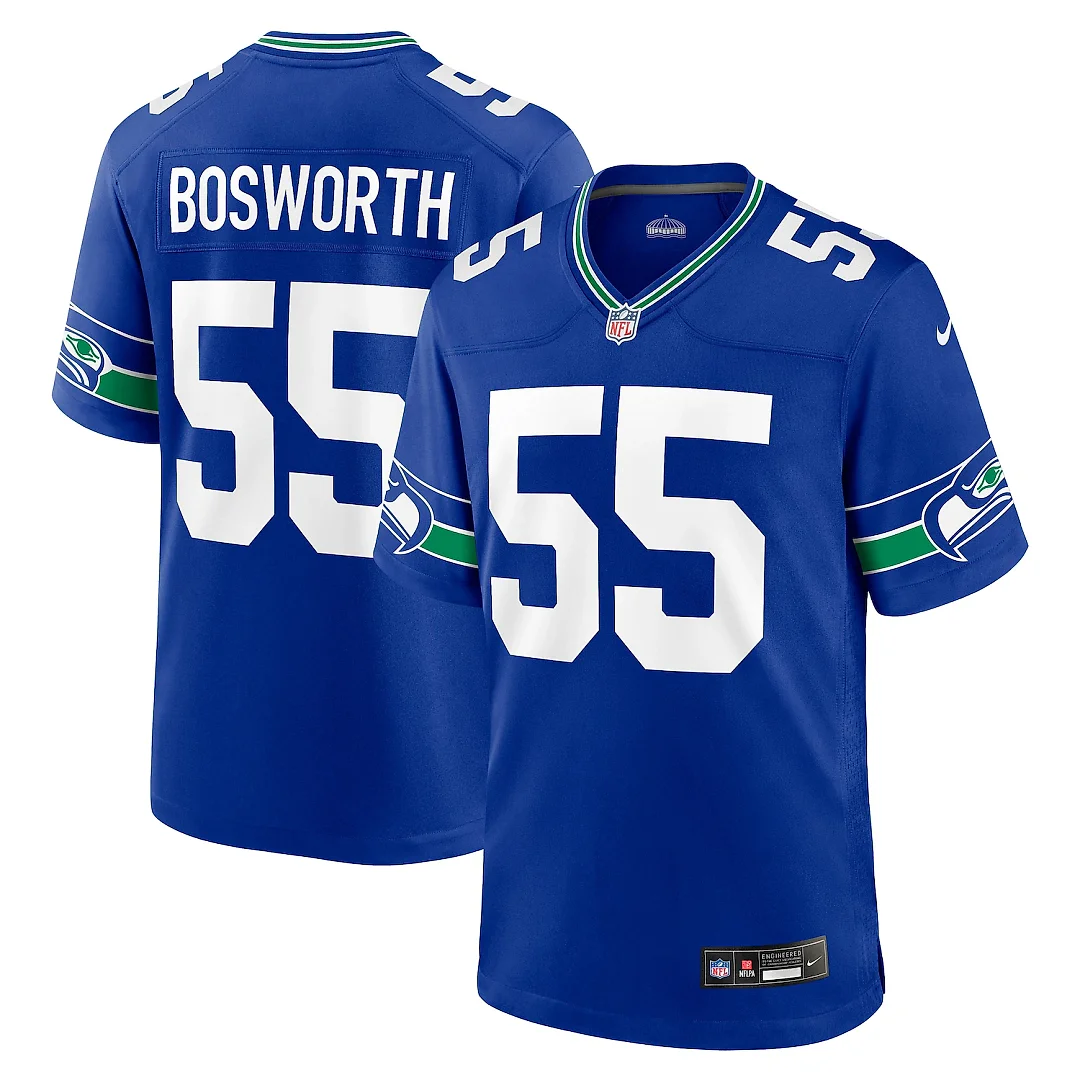 Zennovawear Brian Bosworth Seattle Seahawks Retired Player Alternate Game Jersey - Royal