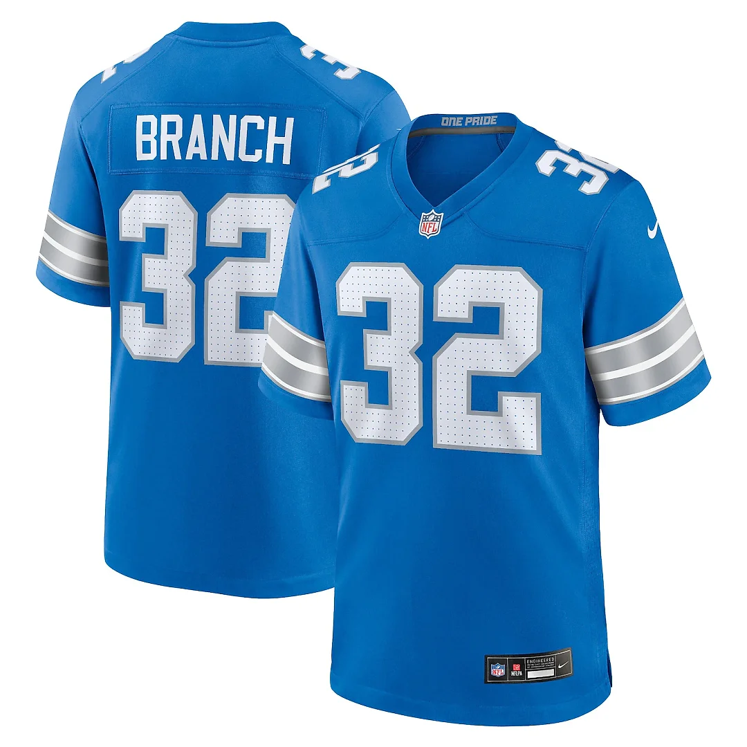 Zennovawear Brian Branch Detroit Lions Game Jersey - Blue