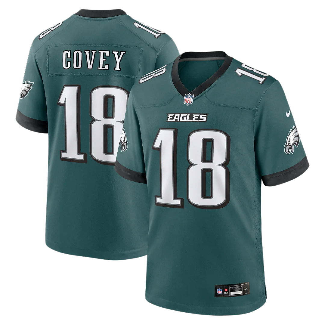Zennovawear Britain Covey Philadelphia Eagles Team Game Jersey - Midnight Green