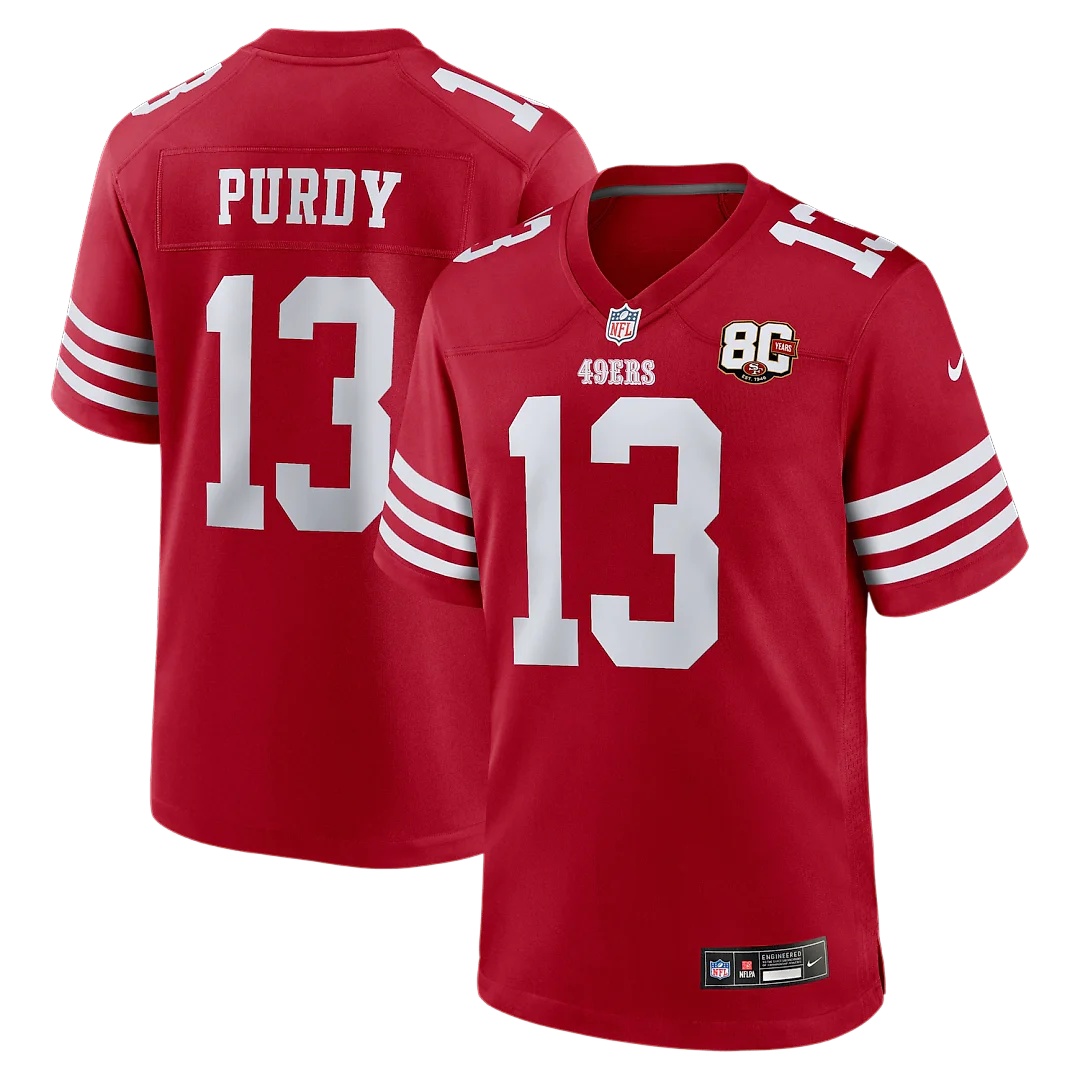 Zennovawear Brock Purdy San Francisco 49ers 80th Anniversary Game Jersey - Scarlet