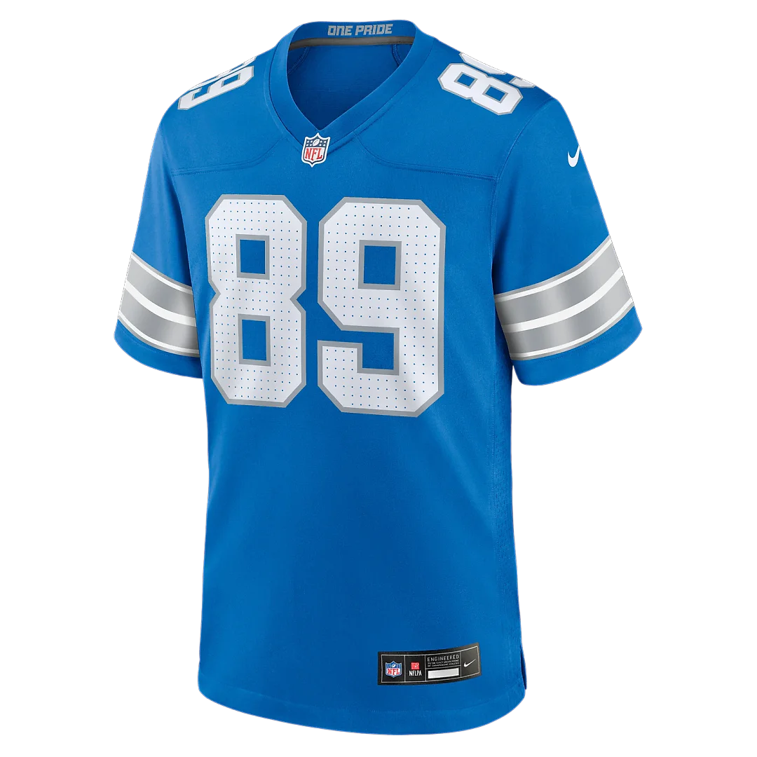 Zennovawear Brock Wright Detroit Lions Team Game Jersey - Blue