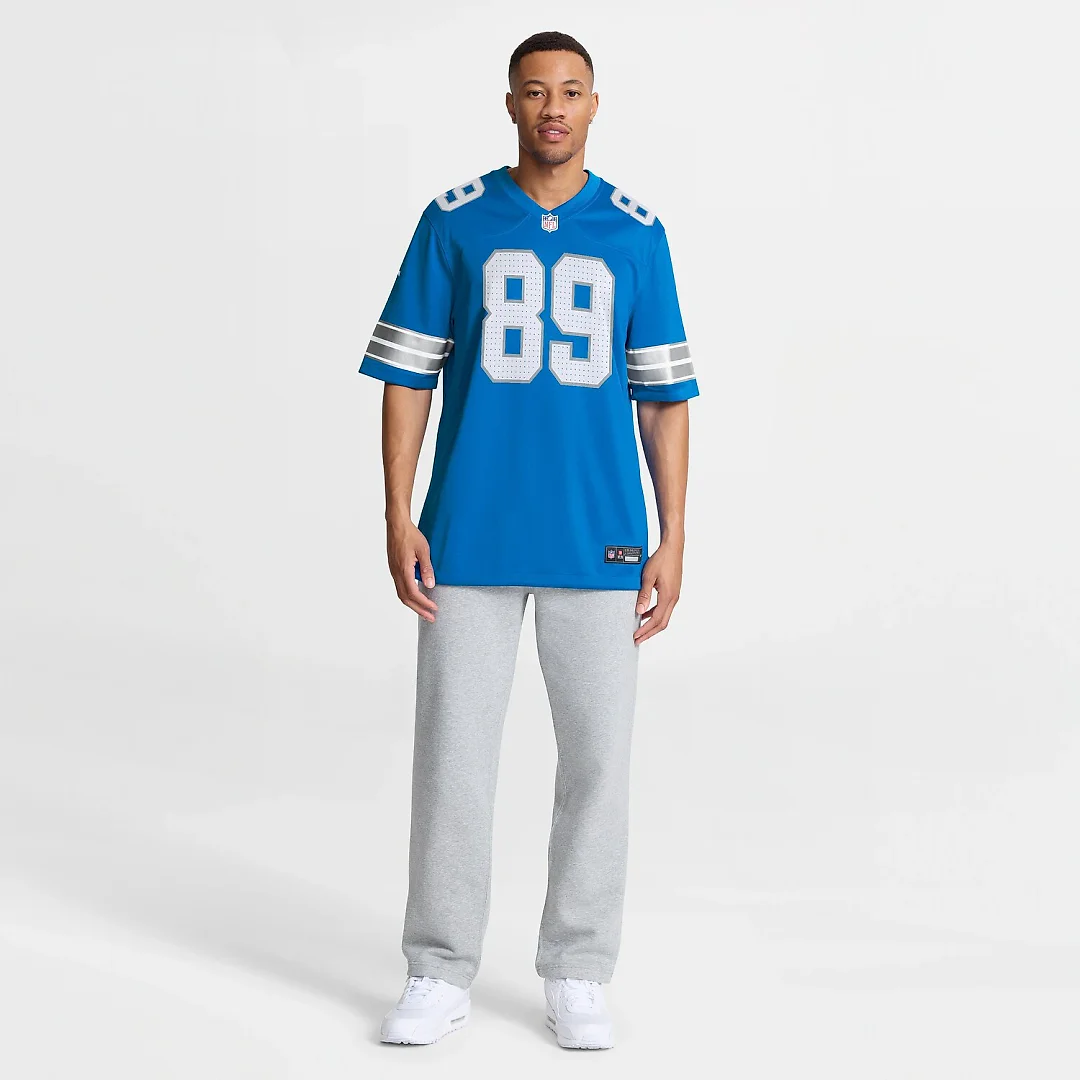 Zennovawear Brock Wright Detroit Lions Team Game Jersey - Blue