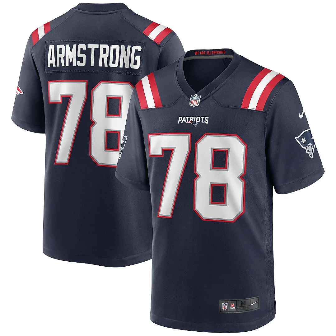 Zennovawear Bruce Armstrong New England Patriots Game Retired Player Jersey - Navy