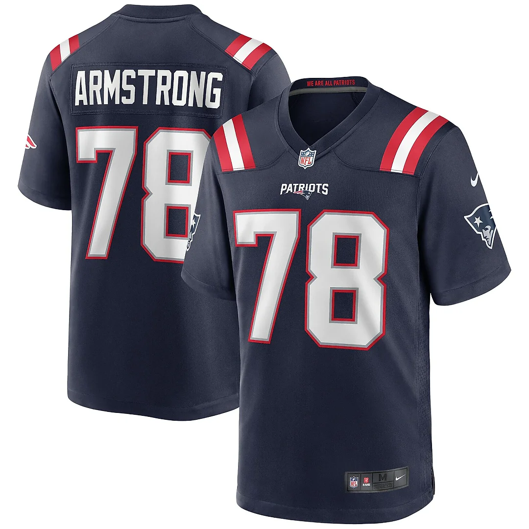 Zennovawear Bruce Armstrong New England Patriots Game Retired Player Jersey - Navy