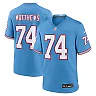 Zennovawear Bruce Matthews Tennessee Titans Retired Player Alternate Game Jersey - Light Blue