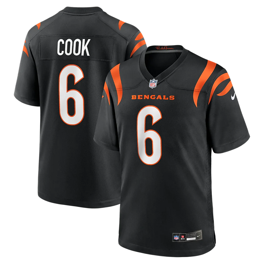 Zennovawear Bryan Cook Cincinnati Bengals Team Game Jersey - Black