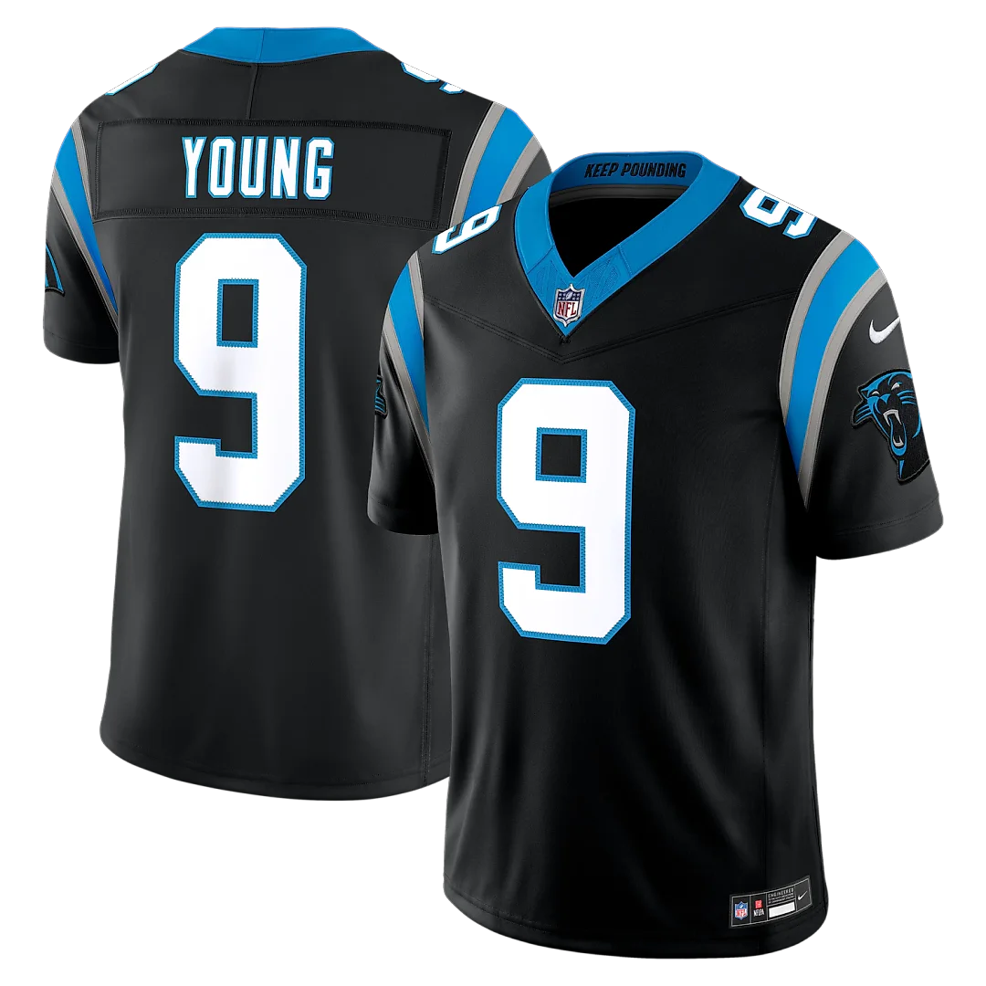 Zennovawear Bryce Young Carolina Panthers Team Vapor FUSE. Stitched Limited Jersey - Black