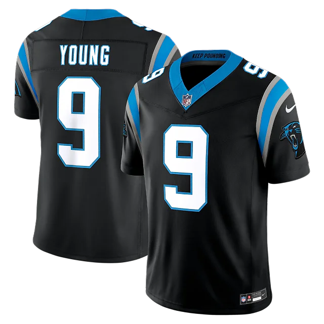 Zennovawear Bryce Young Carolina Panthers Team Vapor FUSE. Stitched Limited Jersey - Black