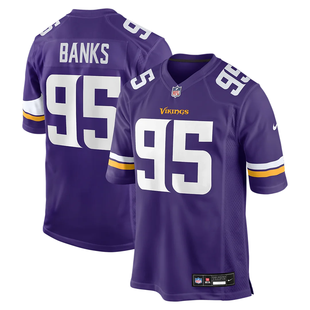 Zennovawear Caleb Banks Minnesota Vikings 2026 NFL Draft First Round Pick No. 18 Team Game Jersey - Purple
