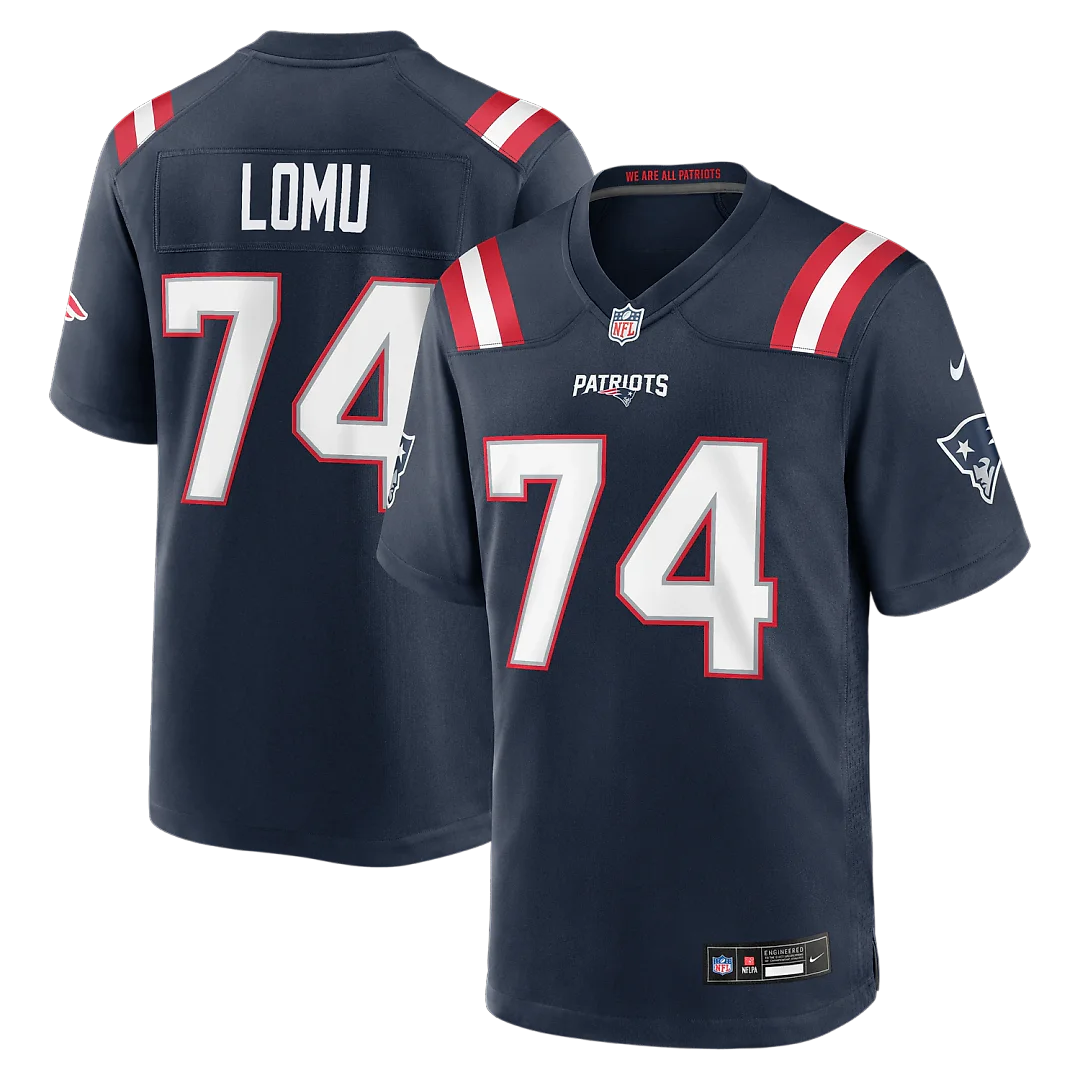 Zennovawear Caleb Lomu New England Patriots 2026 NFL Draft First Round Pick No. 28 Team Game Jersey - Navy