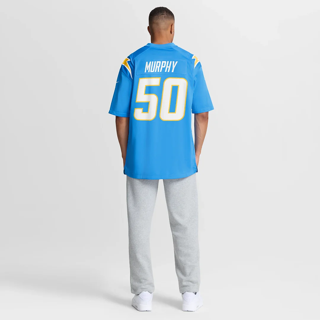 Zennovawear Caleb Murphy Los Angeles Chargers Team Game Jersey - Powder Blue