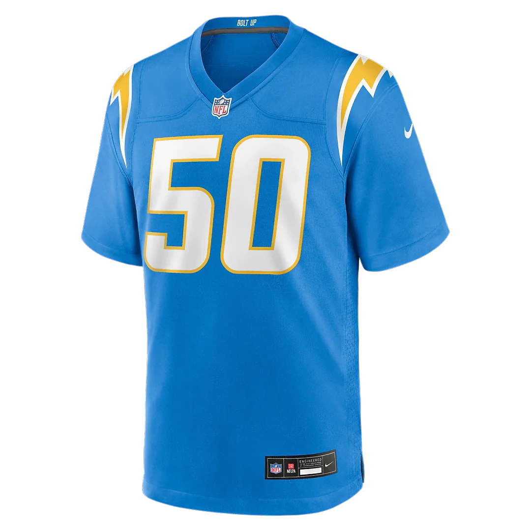 Zennovawear Caleb Murphy Los Angeles Chargers Team Game Jersey - Powder Blue