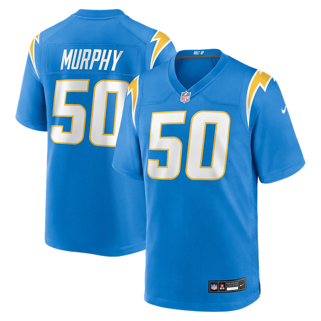 Zennovawear Caleb Murphy Los Angeles Chargers Team Game Jersey - Powder Blue