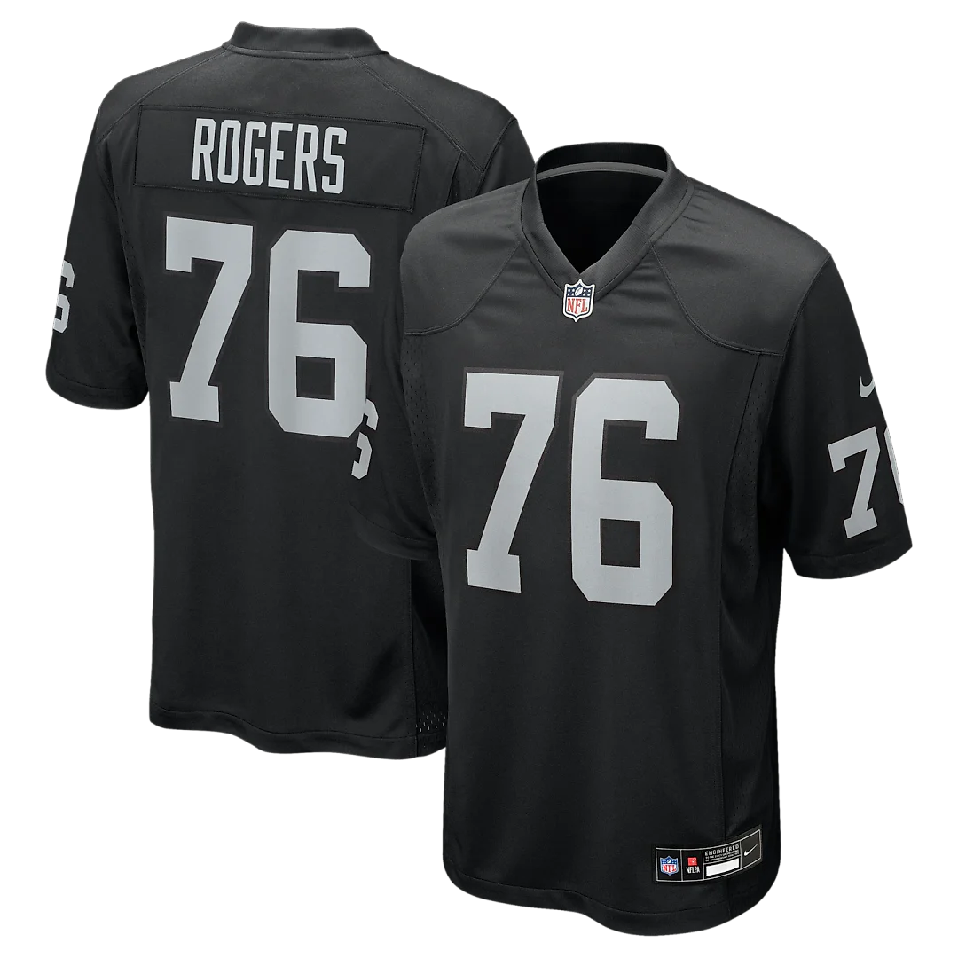 Zennovawear Caleb Rogers Las Vegas Raiders Team Game Jersey - Black