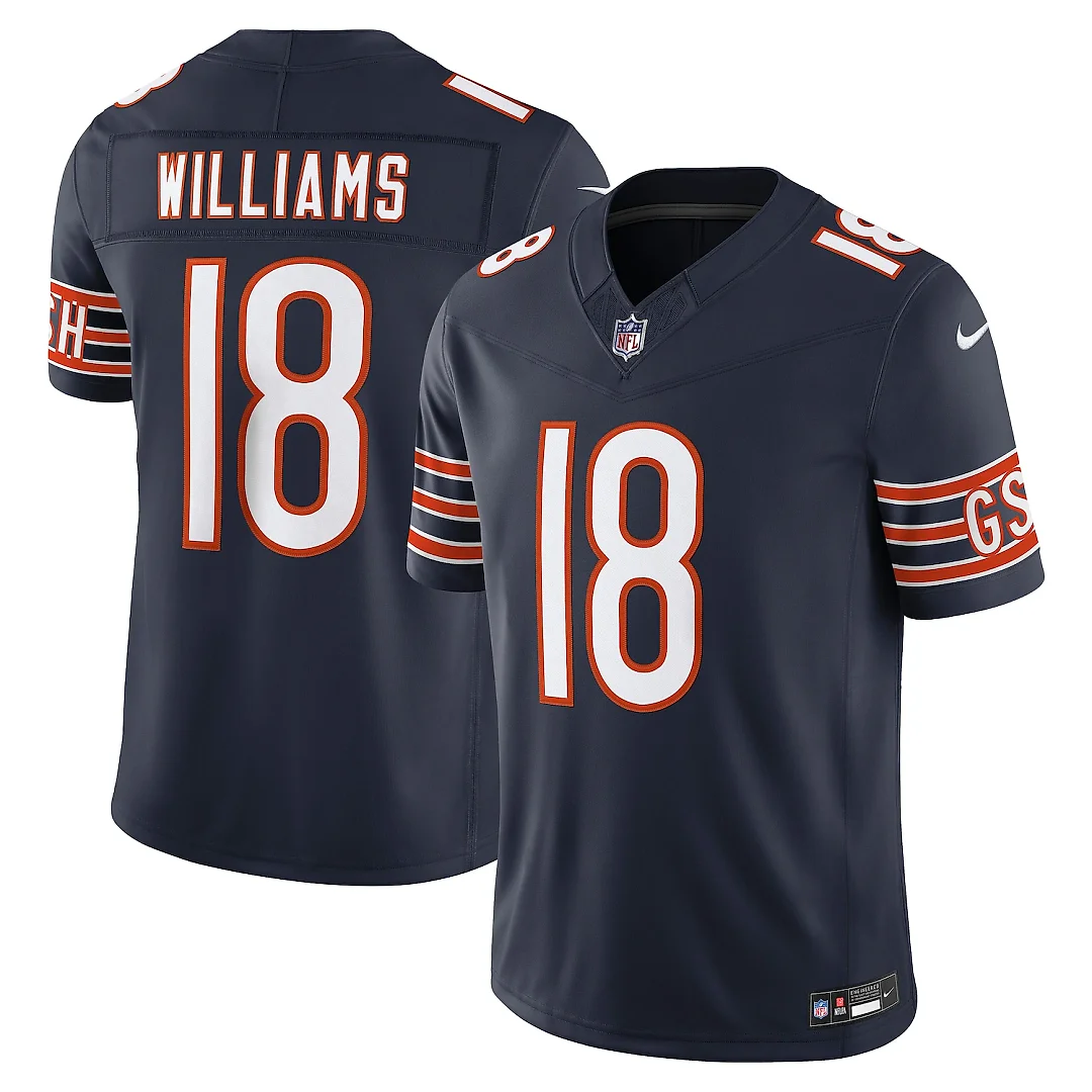 Zennovawear Caleb Williams Chicago Bears Team Vapor FUSE. Stitched Limited Jersey - Navy
