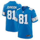 Zennovawear Calvin Johnson Detroit Lions Team Retired Game Jersey - Blue