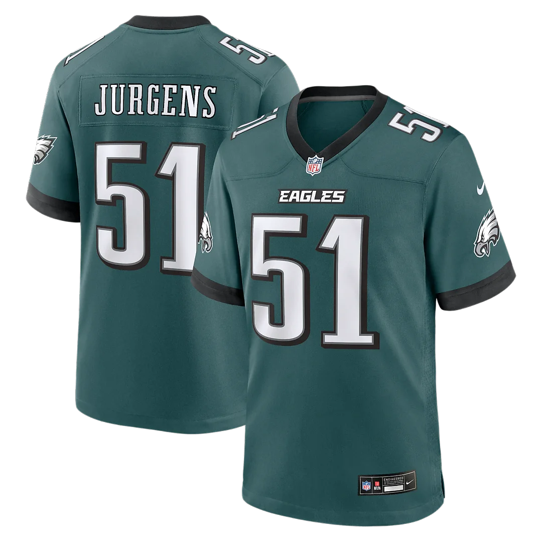 Zennovawear Cam Jurgens Philadelphia Eagles Team Game Jersey - Midnight Green