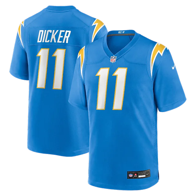 Zennovawear Cameron Dicker Los Angeles Chargers Game Jersey - Powder Blue