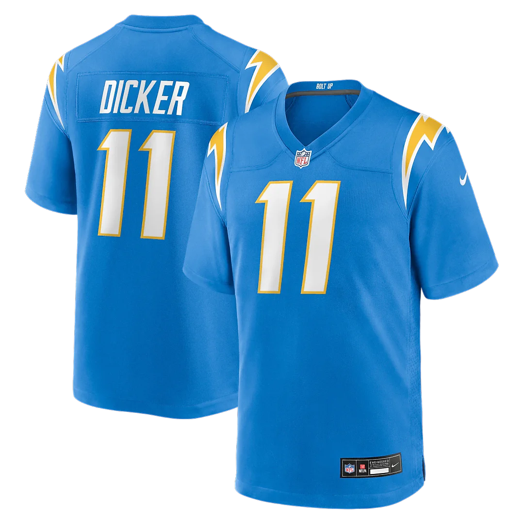 Zennovawear Cameron Dicker Los Angeles Chargers Game Jersey - Powder Blue