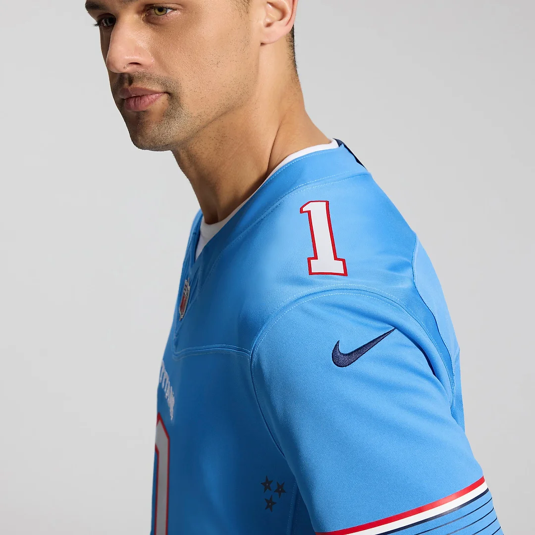 Zennovawear Cameron Ward Tennessee Titans Team Vapor FUSE. Stitched Limited Jersey - Light Blue