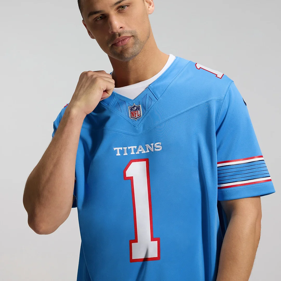 Zennovawear Cameron Ward Tennessee Titans Team Vapor FUSE. Stitched Limited Jersey - Light Blue