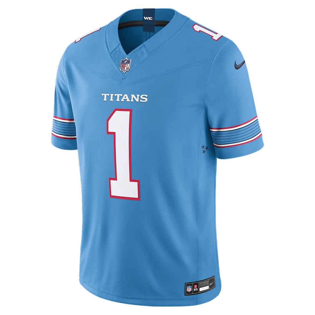 Zennovawear Cameron Ward Tennessee Titans Team Vapor FUSE. Stitched Limited Jersey - Light Blue