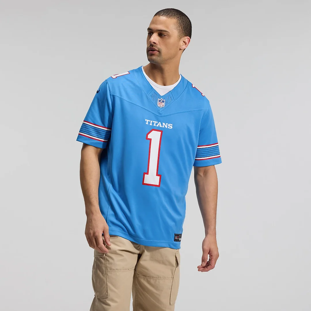 Zennovawear Cameron Ward Tennessee Titans Team Vapor FUSE. Stitched Limited Jersey - Light Blue