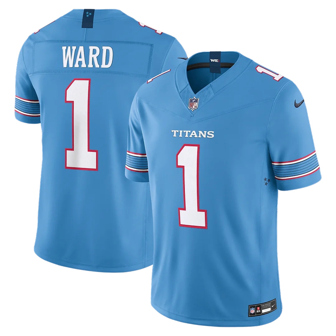 Zennovawear Cameron Ward Tennessee Titans Team Vapor FUSE. Stitched Limited Jersey - Light Blue