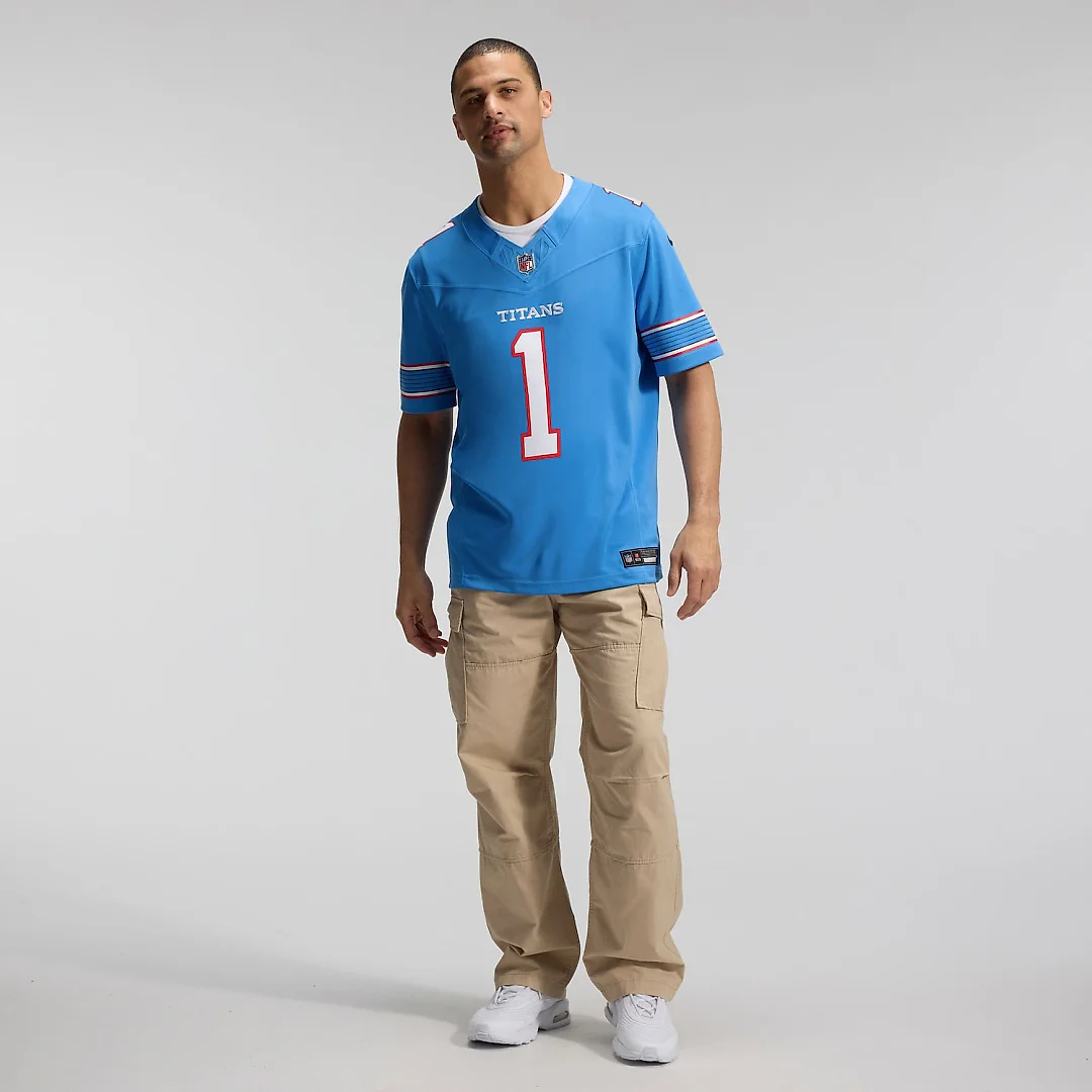 Zennovawear Cameron Ward Tennessee Titans Team Vapor FUSE. Stitched Limited Jersey - Light Blue