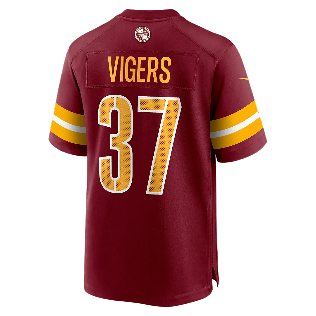 Zennovawear Car'lin Vigers Washington Commanders Team Game Jersey - Burgundy