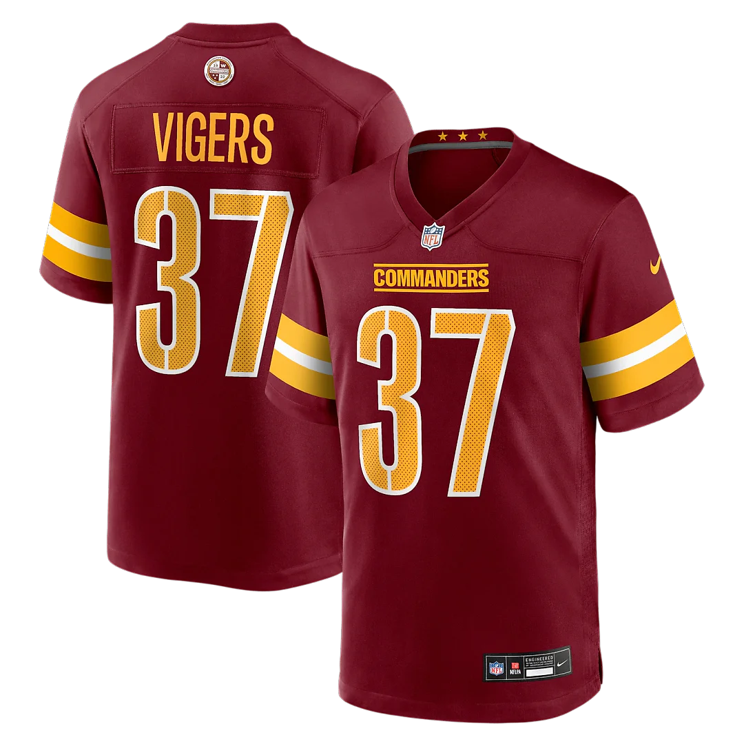 Zennovawear Car'lin Vigers Washington Commanders Team Game Jersey - Burgundy