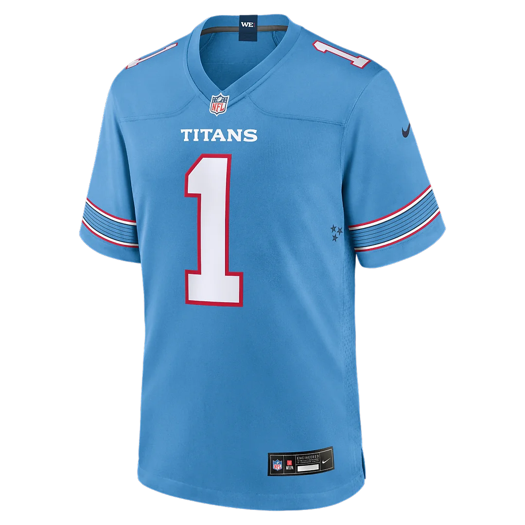 Zennovawear Carnell Tate Tennessee Titans 2026 NFL Draft First Round Pick No. 4 Team Game Jersey - Light Blue