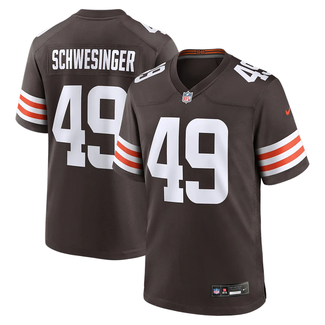 Zennovawear Carson Schwesinger Cleveland Browns 2025 NFL Draft Game Jersey - Brown