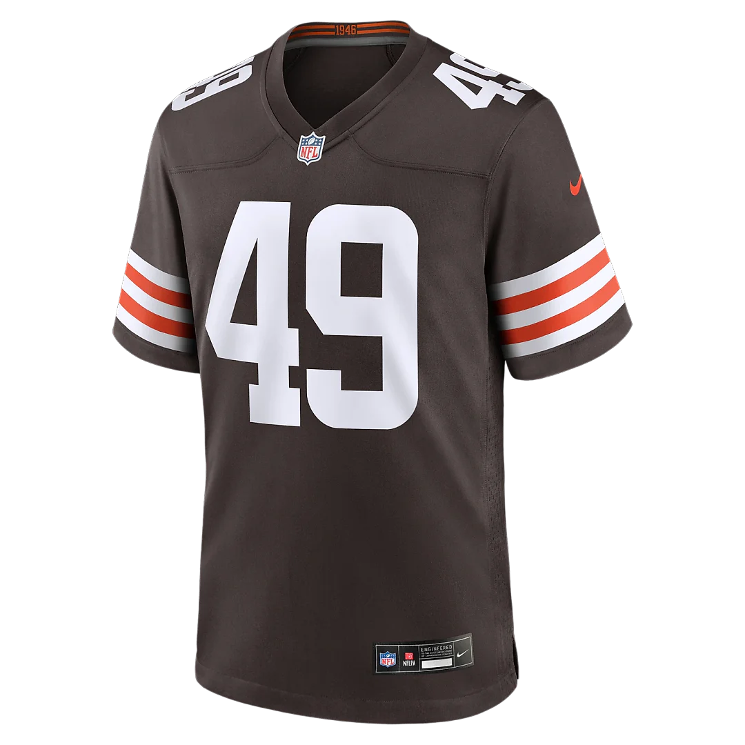 Zennovawear Carson Schwesinger Cleveland Browns 2025 NFL Draft Game Jersey - Brown