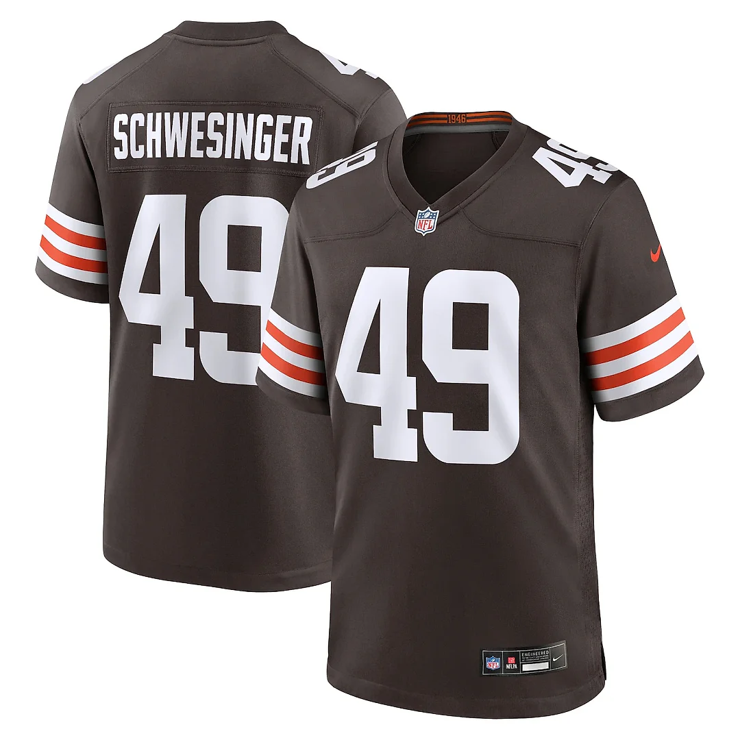 Zennovawear Carson Schwesinger Cleveland Browns 2025 NFL Draft Game Jersey - Brown