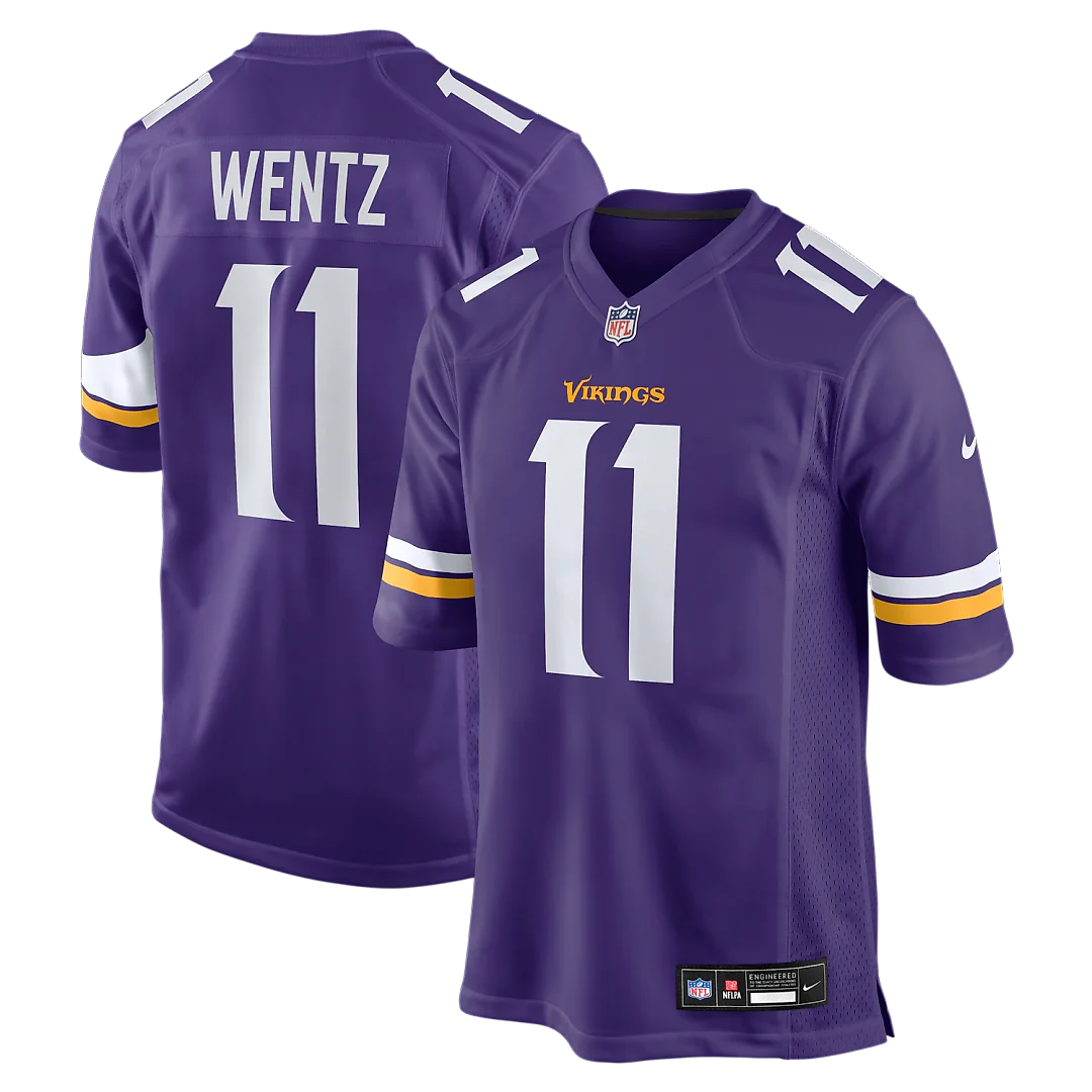 Zennovawear Carson Wentz Minnesota Vikings Team Game Jersey - Purple