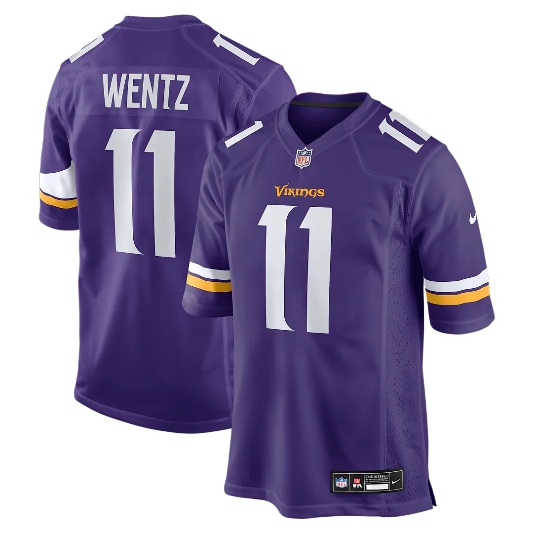 Zennovawear Carson Wentz Minnesota Vikings Team Game Jersey - Purple