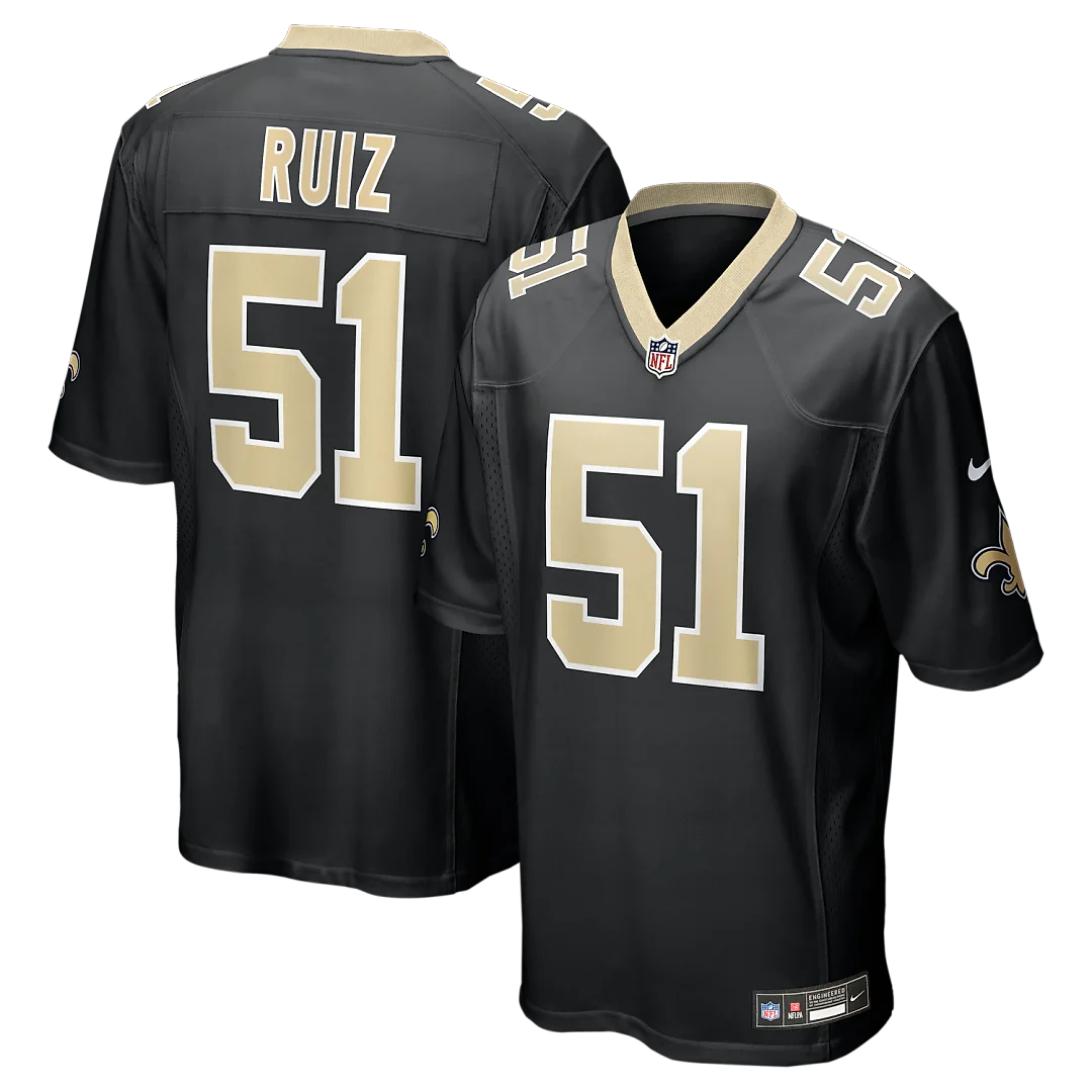 Zennovawear Cesar Ruiz New Orleans Saints Player Game Jersey - Black