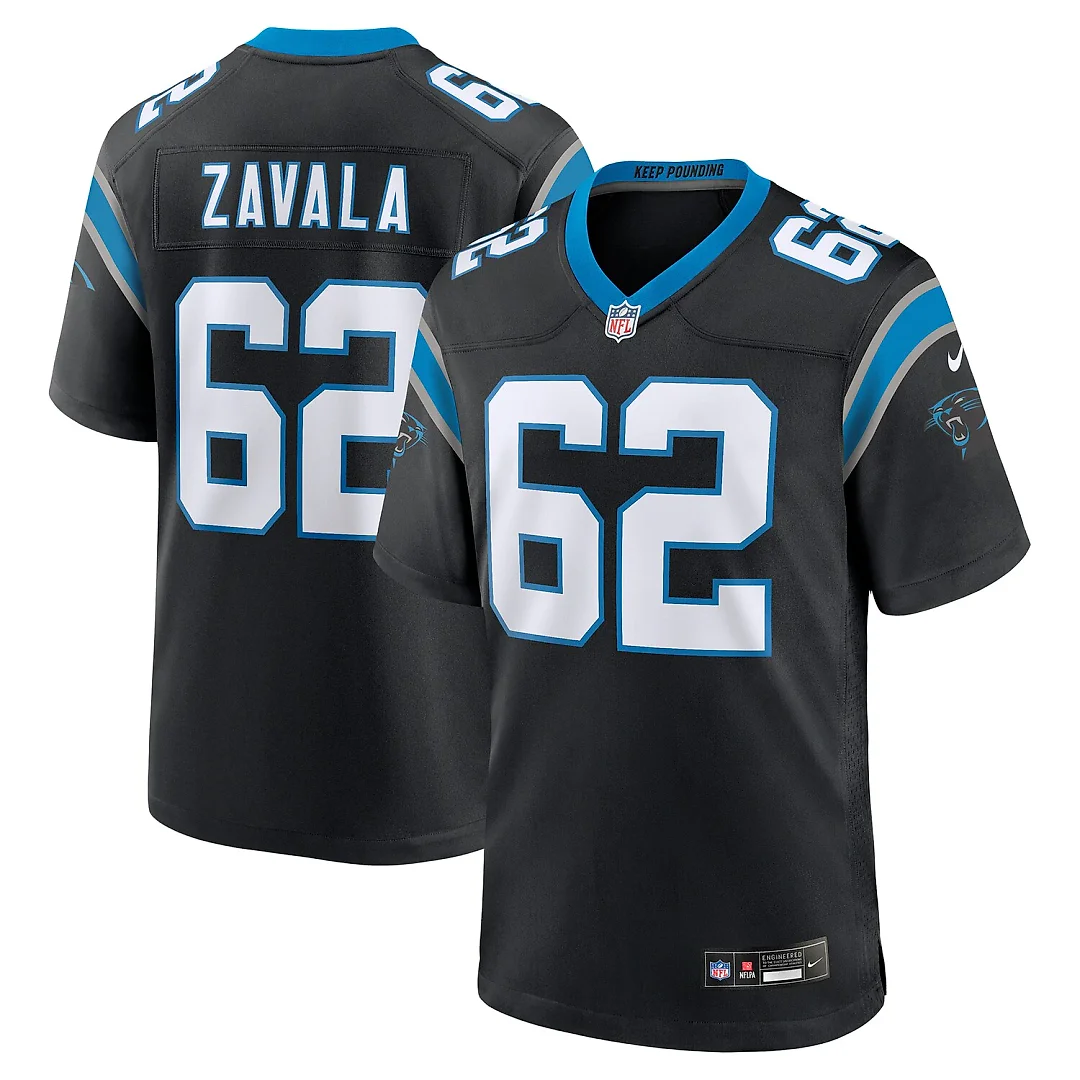 Zennovawear Chandler Zavala Carolina Panthers Game Jersey - Black