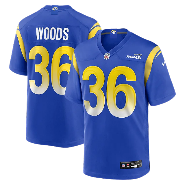 Zennovawear Charles Woods Los Angeles Rams Game Jersey - Royal