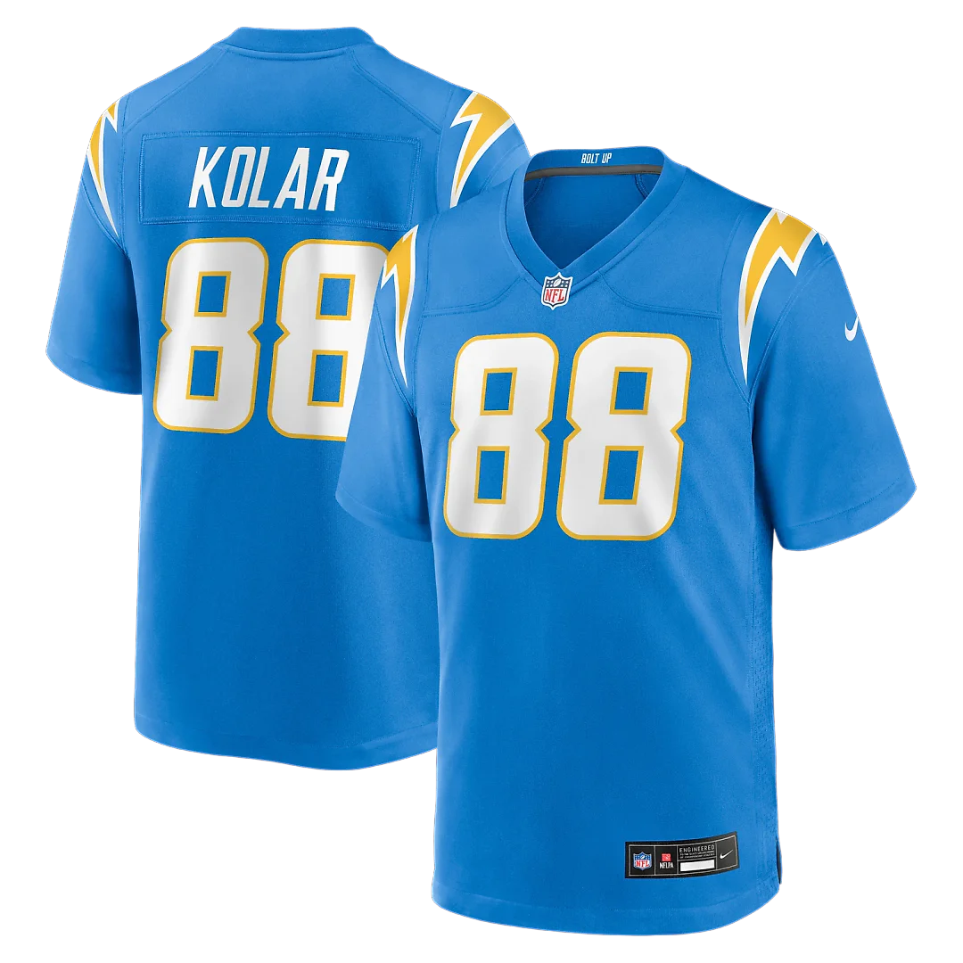 Zennovawear Charlie Kolar Los Angeles Chargers Team Game Jersey - Powder Blue