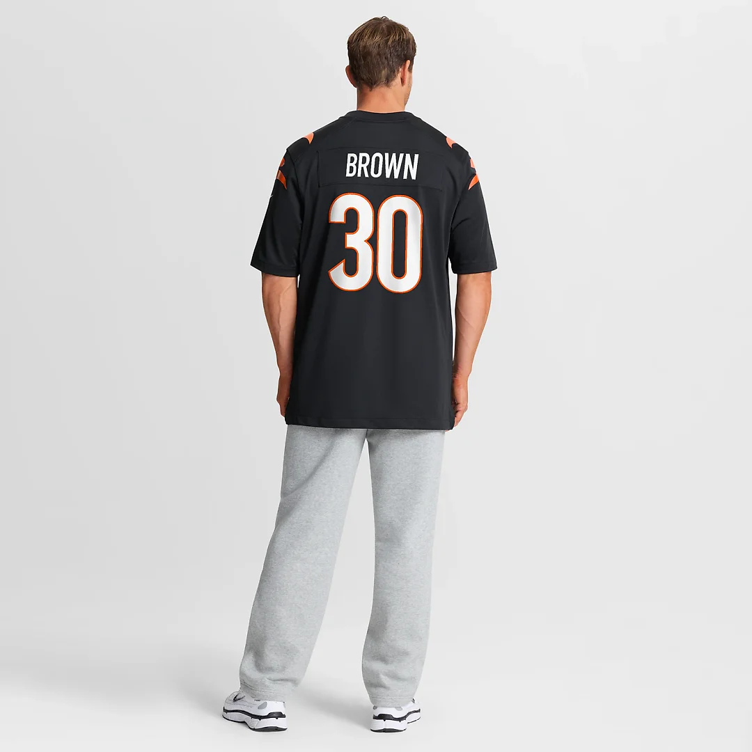 Zennovawear Chase Brown Cincinnati Bengals Team Game Jersey - Black