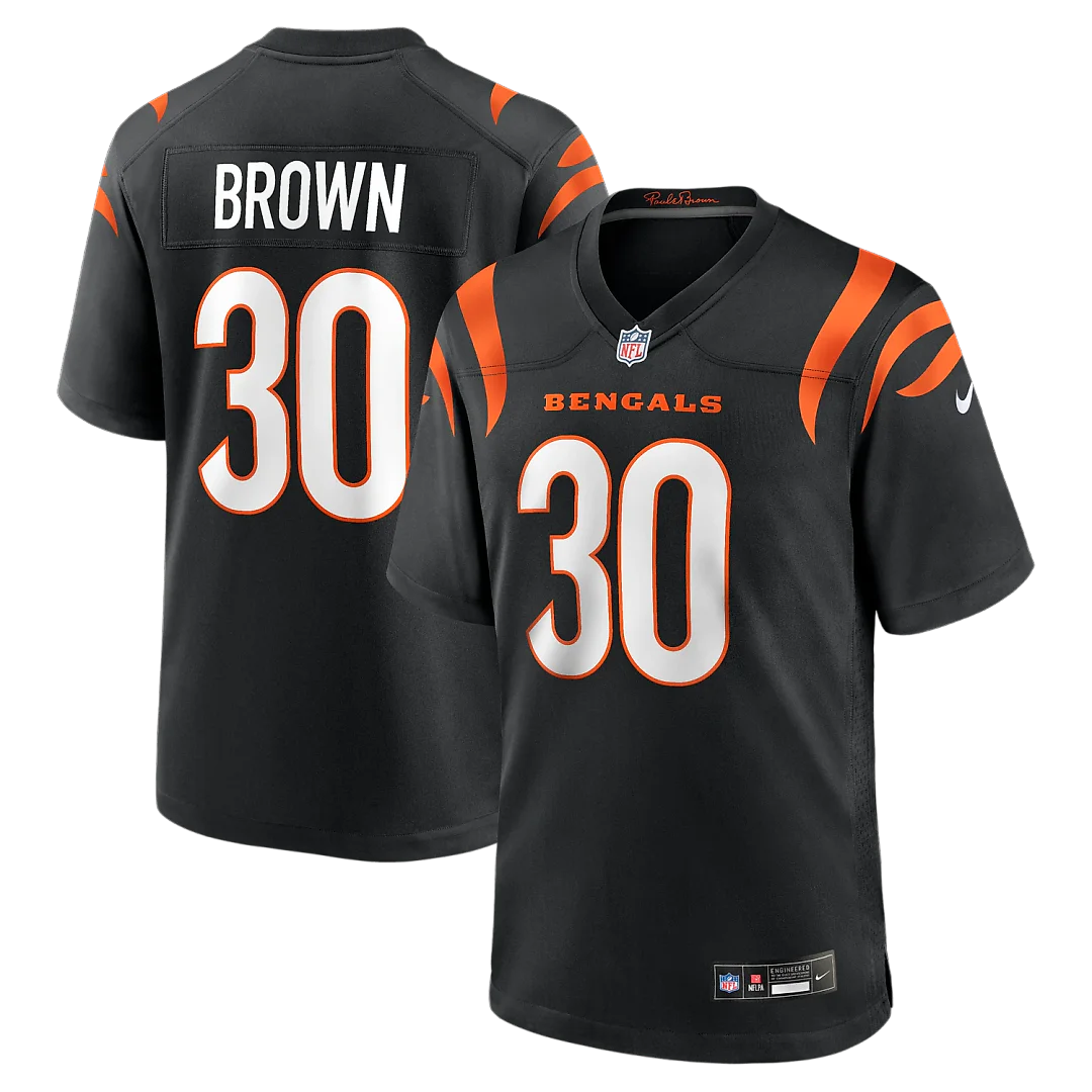 Zennovawear Chase Brown Cincinnati Bengals Team Game Jersey - Black